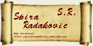 Spira Radaković vizit kartica